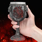 The goblet shown in hand for size reference