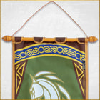 A closeup of the rod for the Rohan Banner.