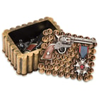 Rustic Bullet and Revolver Jewelry Box