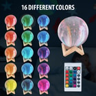 The 16 different colors that the lamp can change to
