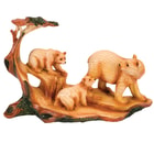 Bear Family Resin Sculpture - Simulated Woodcarving