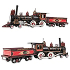 1868 Union Pacific 4-4-0 No. 119 Steam Locomotive and Wagon | Handcrafted Model Train | 1:24 Scale