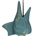 Marlin Windchime - Fish-Shaped Brass Chimes with Antiqued Verdigras Finish - 14"