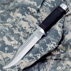 Battlefield Fighter Bowie Knife and Nylon Sheath - Stainless Steel Blade, Over-Molded Handle - Length 10 3/4"