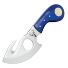 Custom Blue Bone Gut Hook Skinning Knife With Sheath
