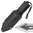 Havoc Black Tactical Stonewashed Fixed Blade Knife