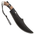 One-Piece Tactical Machete - High Carbon Spring Steel Construction, Leather Wrapped Handle, Lanyard - Length 19 7/10”