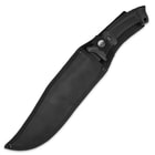 Black Legion Iron Phantom Bowie / Fixed Blade Knife - 3Cr13 Stainless Steel - Clip Point, Sawback, Black 2-Tone Finish - Belt Sheath - Tactical, Outdoors, Hunting, Survival, Camping - 15 1/4"