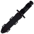 The survival knife comes in a sturdy TPU leg and belt sheath and the throwing knives come in a tough nylon belt sheath