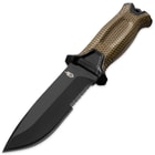 StrongArm Serrated Fixed Blade Knife Coyote