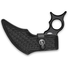 The claw is housed in a genuine leather sheath with a boot clip.