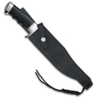 Gil Hibben Legionnaire Bowie Knife - 7Cr17 Stainless Steel Blade, Black Pakkawood Handle, Stainless Steel Guard And Pommel, Leather Belt Sheath 