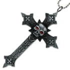 Gothic Skull Celtic Cross Pendant Neck Knife With Chain