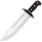 Timber Rattler Sawback Spiked Bowie Knife With Sheath
