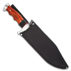 Timber Rattler Sinful Spiked Bowie Knife With Nylon Sheath - Spiked Back Blade, Ergonomic Hardwood Handle - 15" Length