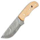 Timber Wolf Sunrise Hunter Yellow Pakkawood Damascus Fixed Blade Hunter Knife