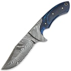 Timber Wolf Fixed Blade Blue Blaze Bowie Knife With Leather Sheath