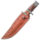 Timber Wolf Ascension Bowie / Fixed Blade Knife - Hand Forged Damascus Steel - Sub Hilt; Heartwood  - Genuine Leather Sheath - Collecting Collection Display Outdoors Hunting Camping - 14"