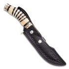 Timber Wolf Midnight Winds Damascus Bowie Knife - Genuine Bone Handle Fixed Blade Knife