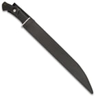 The seax knife is 25 3/4” in overall length and it comes housed in a premium, reinforced genuine leather belt sheath