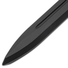 Close up image of the polypropylene blade of the Crusader Quillon Training Dagger.