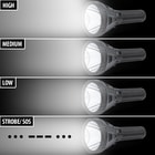 Full image showing different lighting modes of the Super Bright LED Spotlight Flashlight.