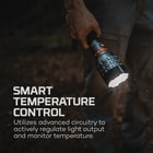 The NEBO Davinci rechargable flashlight offers smart temperature control to prevent overheating