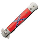 Confederate Flag Spring Assisted Opening Stiletto Pocket Knife