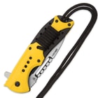 SOA Scout Assisted Opening Pocket Knife - Yellow with Black Paracord Wrapping