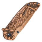 Shadow Warrior Assisted Opening Pocket Knife | DamascTec Steel Blade | Gold And Blue