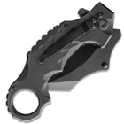 Delta Defender Assisted Opening Black Karambit Knife - Stainless Steel Blade, Non-Reflective Coating, G10 Handle Scales, Pocket Clip