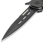 Close up image of the blade on the Opening Folding Tactical Knife.