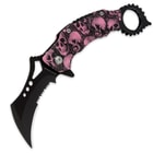 Black Legion Pink Skull Mayhem Folding Karambit Pocket Knife