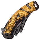 Black Legion Golden Dragonfire Assisted Opening Pocket Knife