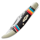 Kissing Crane Warrior Moon Toothpick Pocket Knife / Folder - Collectible Limited Edition, Native American Theme, Serialized Bolsters - 440 Stainless Steel - Laser Etched American Indian Art