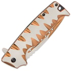 Kriegar Karnivore Assisted Opening Pocket Knife - Two-Tone Copper Titanium Finish with Teeth Marks