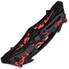 Red Handle Black Bat Dual Blade Assisted Open Folding Knife