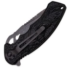 Angry Gray Skull Spring-Assisted Folding Knife