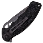 Angry Green Skull Spring-Assisted Folding Knife