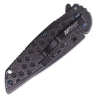 MTech USA Radiator Assisted Opening Pocket Knife - Stonewashed with Contrasting Blue Liner