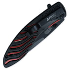 MTech USA Stars and Stripes Assisted Opening Pocket Knife - Black with Red Accents