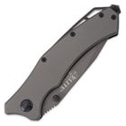 Elite Tactical Smoke Tanto Assisted Opening Pocket Knife - Partially Serrated