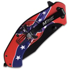 MTech Assisted Opening Punisher CSA Flag Pocket Knife - 3Cr13 Steel Blade, Aluminum Handle, Pocket Clip - 4 3/4” Closed
