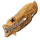 Gold Titanium Spider Folding Pocket Knife