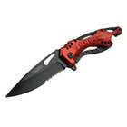 Tac Force Red Speedster Assisted Opening Pocket Knife - Half Serrated Blade; Red Handle, Black Liner