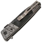 Black Wood & Damascus Pattern Tanto Blade Folding Pocket Knife