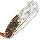 Ridge Runner Faux Stag Antler Assisted Opening Hunting Pocket Knife - Length 8 1/2"