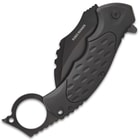 Ridge Runner Field Shadow Karambit Knife - Stainless Steel Blade, Non-Reflective, TPR Handle, Open-Ring Pommel, Pocket Clip