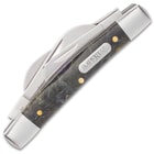 Schrade Imperial Black Swirl Congress Pocket Knife - Stainless Steel Blades, POM Handle Scales, Stainless Steel Bolsters
