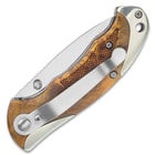 Schrade Old Timer Ironwood Pocket Knife - Stainless Steel Clip Point Blade, Assisted Opening, Wooden Handle, Pocket Clip